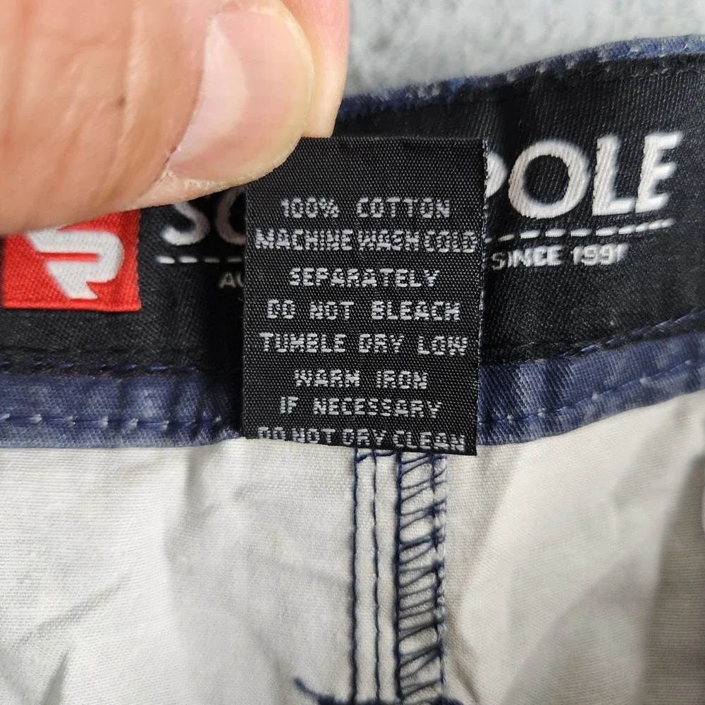 Southpole Shorts Mens 38 Blue Star Print Flat Front Casual Streetwear Americana